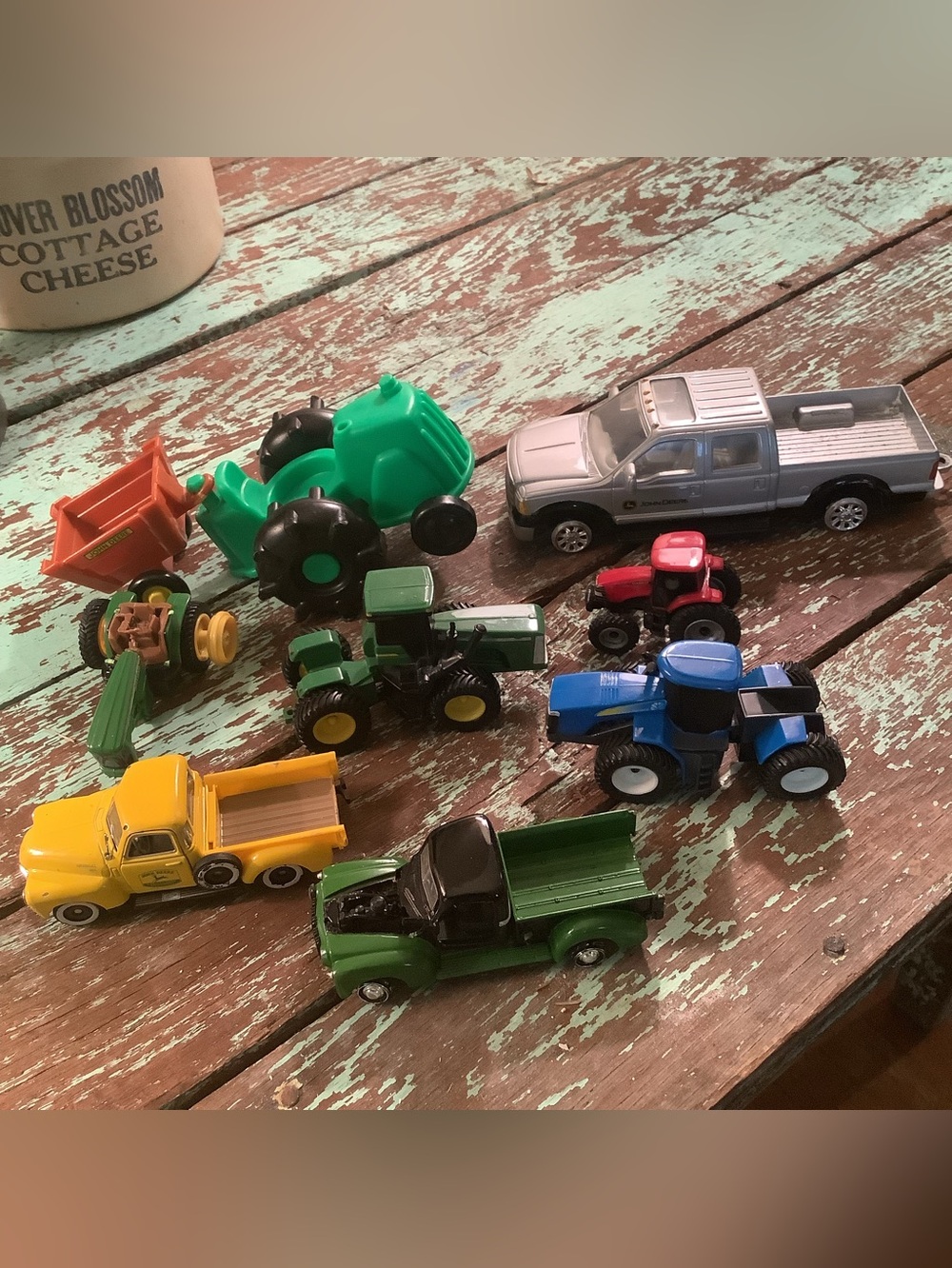 Assorted Group John Deere Plus Toy Trucks and Tractors - Multi-Color Play Set